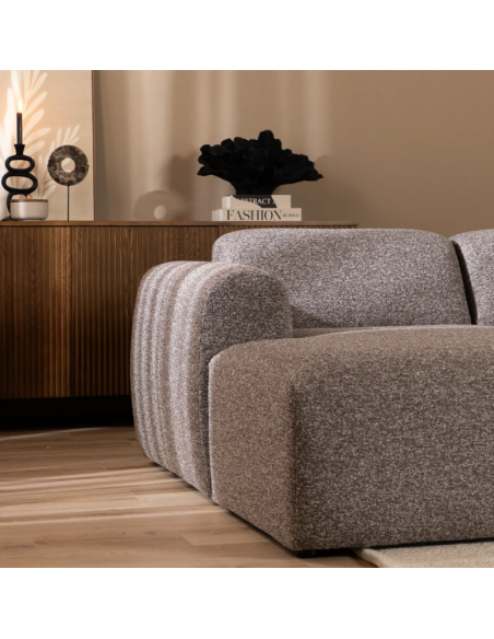 chaiselongsofa chaiselong sofa boucle venstrevendt stof grå brun