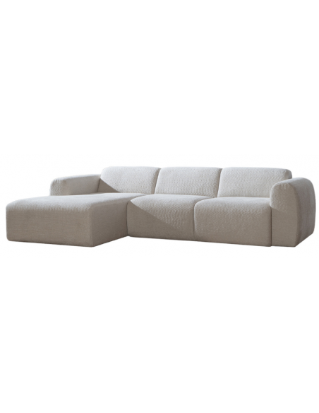 chaiselongsofa chaiselong sofa boucle venstrevendt stof hvid beige