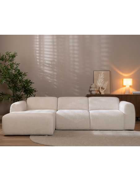 chaiselongsofa chaiselong sofa boucle venstrevendt stof hvid beige