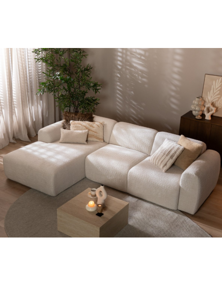 chaiselongsofa chaiselong sofa boucle venstrevendt stof hvid beige