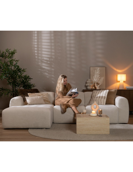 chaiselongsofa chaiselong sofa boucle venstrevendt stof hvid beige