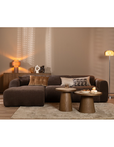 chaiselongsofa chaiselong sofa chenille venstrevendt stof brun