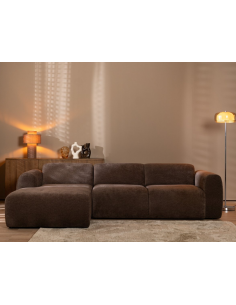 chaiselongsofa chaiselong sofa chenille venstrevendt stof brun 2