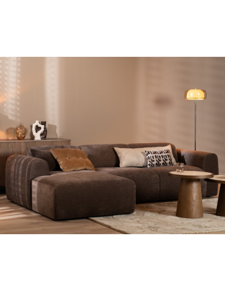chaiselongsofa chaiselong sofa chenille venstrevendt stof brun