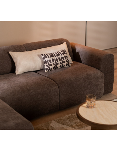 chaiselongsofa chaiselong sofa chenille venstrevendt stof brun