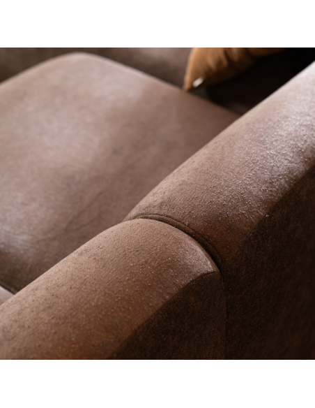 chaiselongsofa chaiselong sofa chenille venstrevendt stof brun