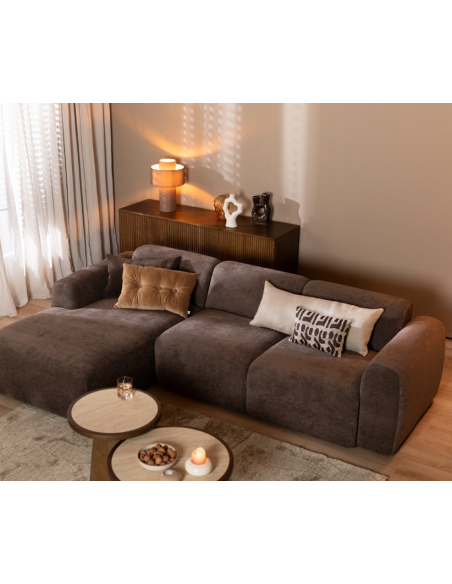 chaiselongsofa chaiselong sofa chenille venstrevendt stof brun