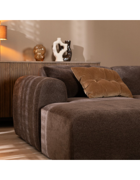 chaiselongsofa chaiselong sofa chenille venstrevendt stof brun