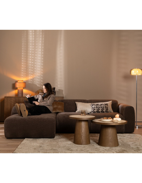 chaiselongsofa chaiselong sofa chenille venstrevendt stof brun