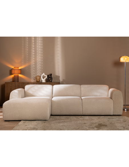 chaiselongsofa chaiselong sofa chenille venstrevendt stof beige