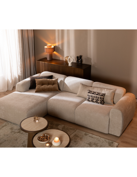 chaiselongsofa chaiselong sofa chenille venstrevendt stof beige