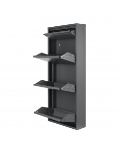 Skoskab gulv væg vægmonteret væghængt grå metal 2