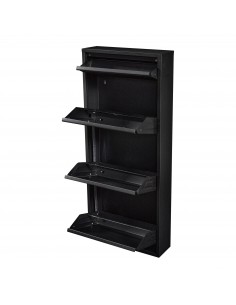 Skoskab gulv væg vægmonteret væghængt sort metal 2