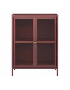 vitrineskab vitrine rød metal skænk køkken lavt moderne 2