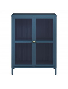 vitrineskab vitrine blå metal skænk køkken lavt moderne 2