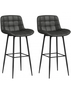 barstol sort læder billig moderne design køkken ryg ryglæn