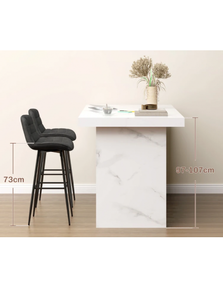 barstol sort læder billig moderne design køkken ryg ryglæn
