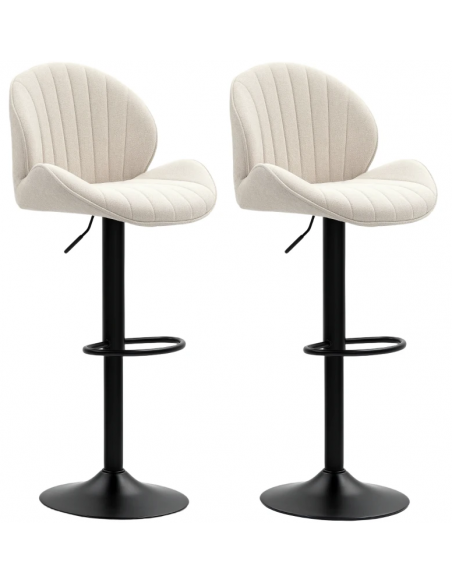 barstol stof beige billig moderne design køkken ryg ryglæn