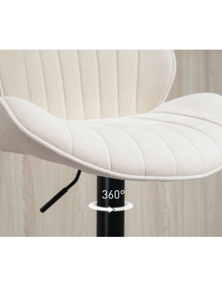 barstol stof beige billig moderne design køkken ryg ryglæn