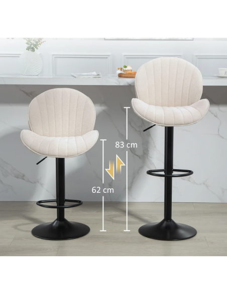 barstol stof beige billig moderne design køkken ryg ryglæn