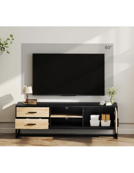 tvbord tv bord skuffer skabe smal billig stuemøbler sort