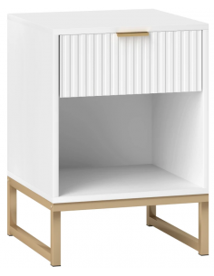 sengebord natbord skuffer soveværelse billig hvid guld