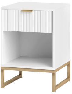 sengebord natbord skuffer soveværelse billig hvid guld 2