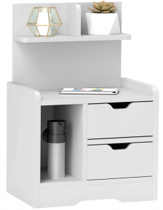 sengebord natbord skuffer soveværelse billig hvid