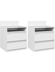 sengebord natbord skuffer soveværelse billig hvid opbevaring