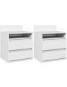 Sæt med 2 x sengeborde i møbelplade H50,4 x B39,6 x D32,3 cm - Hvid