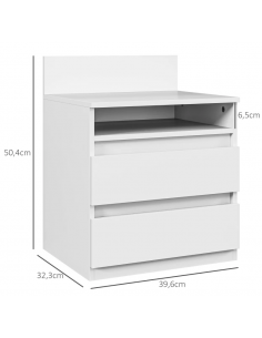 sengebord natbord skuffer soveværelse billig hvid opbevaring 2