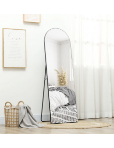 gulvspejl spejl garderobe entre soveværelse helkropsspejl helfigur sort 2