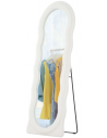 Organisk gulvspejl i polyester plys og glas H160 x B60 cm - Hvid