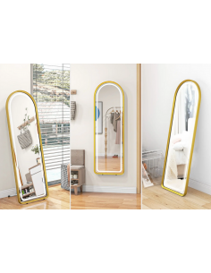 gulvspejl helfigur helkropsspejl spejl garderobe entre soveværelse vægspejl med lys belysning dæmpbar 2