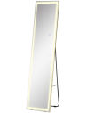 Gulvspejl med lys og touch i glas H160 x B40 cm - Guld