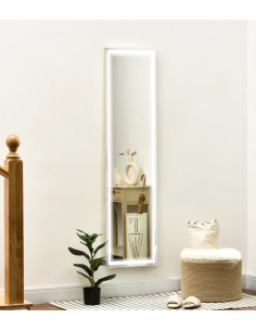 gulvspejl helfigur helkropsspejl spejl garderobe entre soveværelse vægspejl med lys belysning dæmpbar 2