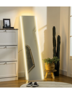 gulvspejl helfigur helkropsspejl spejl garderobe entre soveværelse vægspejl med lys belysning dæmpbar 2