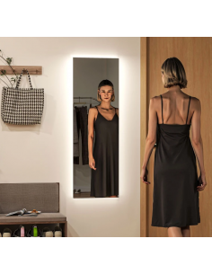 helfigur helkropsspejl spejl garderobe entre soveværelse vægspejl med lys belysning dæmpbar 2