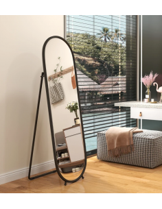 gulvspejl spejl garderobe entre soveværelse helkropsspejl helfigur sort 2