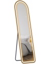 Gulvspejl med lys og touch i glas H150 x B40 cm - Sort