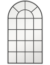 Vægspejl i metal og glas H110 x B65 cm - Sort