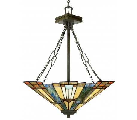 Inglenook Tiffany loftlampe til 3 x E27 lyskilder Ø44,5 cm