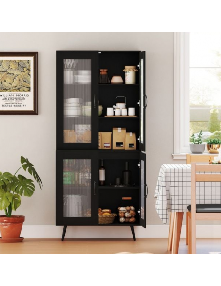 køkkenskab skab vitrine vitrineskab opbevaring moderne sort køkken design