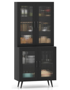 køkkenskab skab vitrine vitrineskab opbevaring moderne sort køkken design