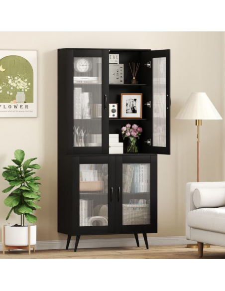 køkkenskab skab vitrine vitrineskab opbevaring moderne sort køkken design