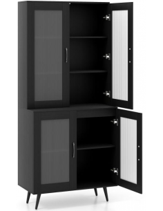 køkkenskab skab vitrine vitrineskab opbevaring moderne sort køkken design 2