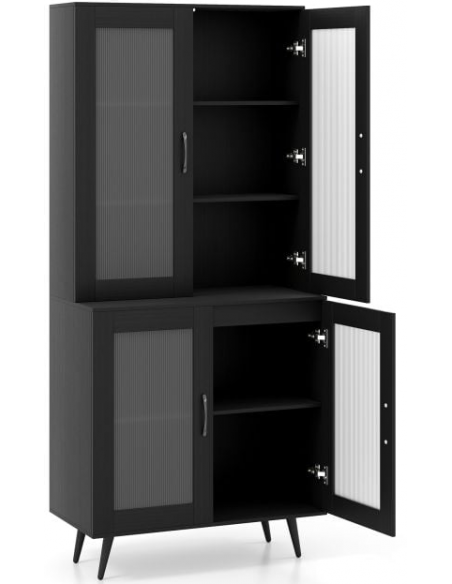 køkkenskab skab vitrine vitrineskab opbevaring moderne sort køkken design