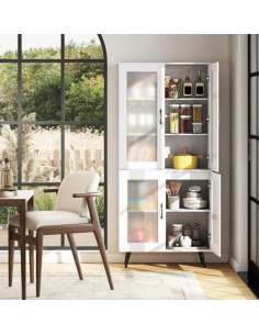 køkkenskab skab vitrine vitrineskab opbevaring moderne hvid køkken design 2