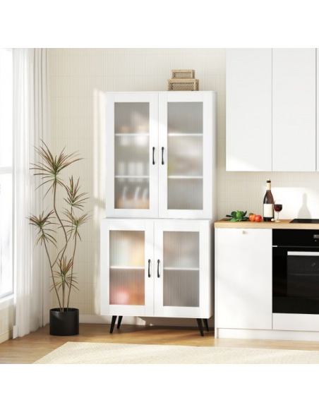 køkkenskab skab vitrine vitrineskab opbevaring moderne hvid køkken design