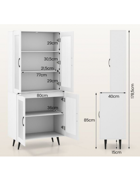 køkkenskab skab vitrine vitrineskab opbevaring moderne hvid køkken design
